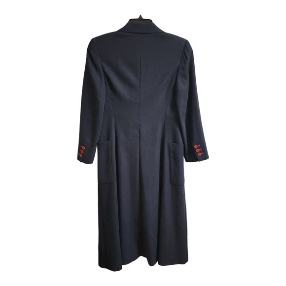 Mondi Business Womens Navy Long Button Up Blazer Jacket & Maxi Skirt Sz US 6/36 - Picture 4 of 10